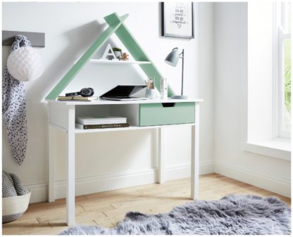 An Image of Lloyd Pascal Tipi 1 Drawer Desk - Green