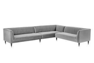 An Image of Baxter Large Right Hand Corner Sofa - Dove Grey