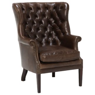 An Image of Harris Tweed Mackenzie Chair, Leather
