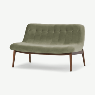 An Image of Halbert 2 Seater Sofa, Pistachio Green Velvet