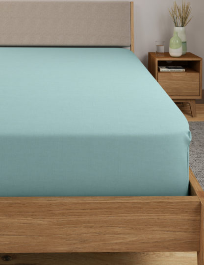 An Image of M&S Cotton Rich Percale Extra Deep Fitted Sheet