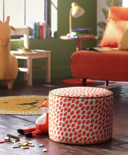 An Image of Habitat Sienna Spot Pouffe Footstool