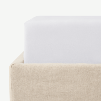 An Image of Alexia 100% Stonewashed Cotton Fitted Sheet, Super King, White