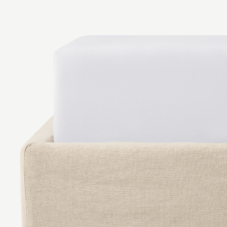 An Image of Alexia 100% Stonewashed Cotton Fitted Sheet Double, White