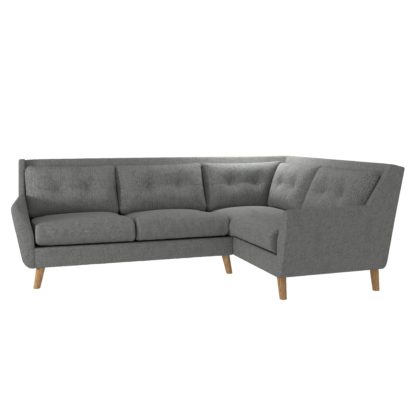 An Image of Halston Fabric Corner Sofa Black