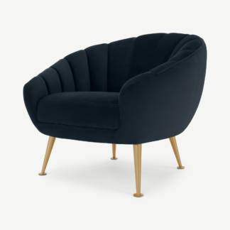 An Image of Primrose Accent Armchair, Twilight Blue Velvet