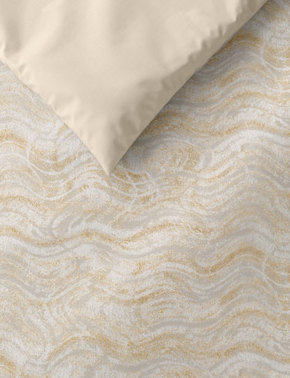 An Image of M&S Marble Metallic Jacquard Bedding Set