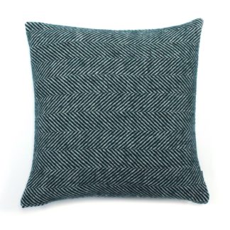 An Image of Country Living Wool Herringbone Cushion - 50x50cm - Dark Green