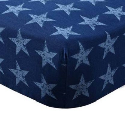 An Image of Catherine Lansfield Stars and Stripes Fitted Sheet Blue And Red