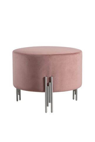 An Image of Rubell Large Stool Blush Pink Silver base