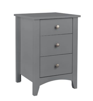 An Image of Habitat Minato 3 Drawer Bedside Table - Grey