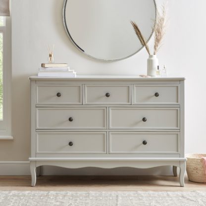 5a23cc41efacbd92380bf66af089f5dee3ed00b863125a84940c68dd823a6c3b.jpg An Image of Clara 7 Drawer Chest Grey