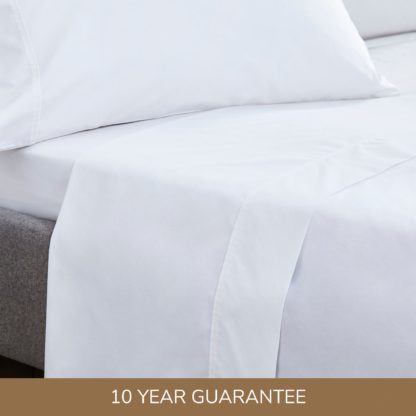 An Image of Dorma Egyptian Cotton 400 Thread Count Percale Flat Sheet White