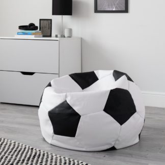An Image of Argos Home XL Faux Leather Black & White Football Bean Bag