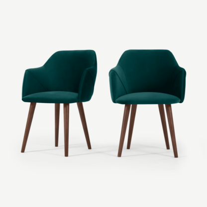 5b527c31937f3ef68930f4548b04b8e4bc18a2343931f40205a1274ae7c89797.png An Image of Set of 2 Lule Carver Dining Chairs, Seafoam Blue Velvet