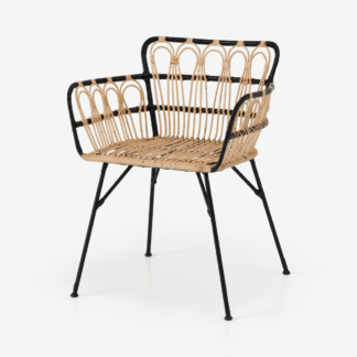 An Image of Jurupa Dining Chair, Natural Cane & Black