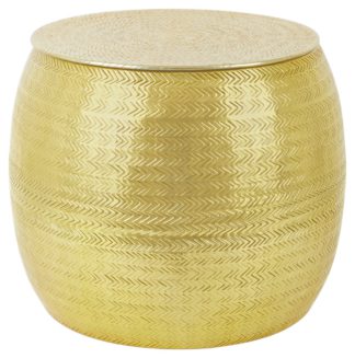 An Image of Habitat Sona Storage Side Table - Brass