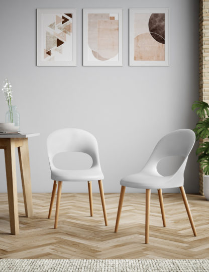 An Image of M&S Loft Set of 2 Curved Back Dining Chairs