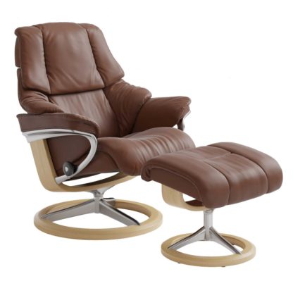 An Image of Stressless Reno Signature Chair & Stool, Noblesse