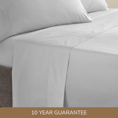An Image of Dorma Egyptian Cotton 400 Thread Count Percale Flat Sheet White