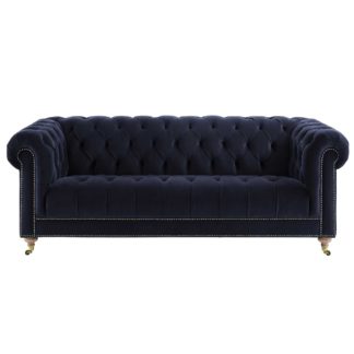 An Image of Ullswater Velvet 3.5 Seater Chesterfield Sofa - Barker & Stonehouse