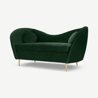 An Image of Kooper 2 Seater Sofa, Moss Green Velvet