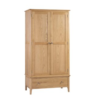 An Image of Cotswold Oak 2 Door Combination Wardrobe