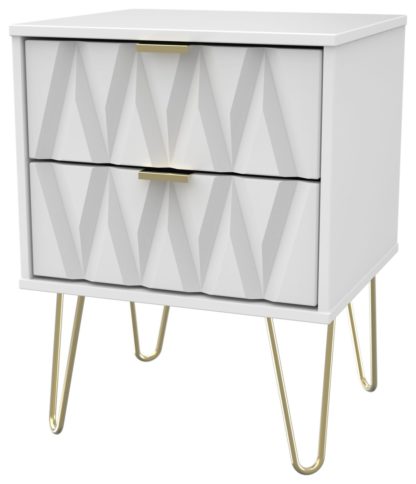 An Image of Shimmer 2 Drawer Bedside Table - White