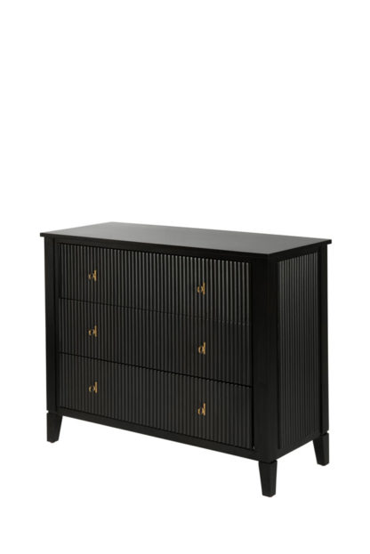 An Image of Heidi Black Chest of Drawers Brass/Silver