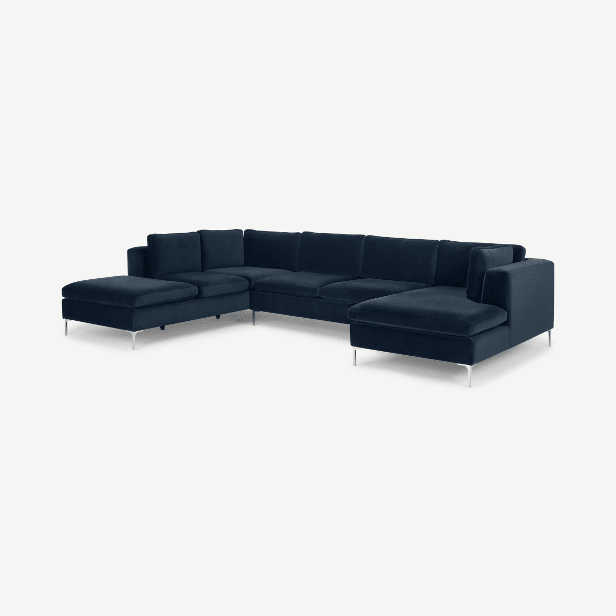 Monterosso Left Hand Facing Corner Sofa Sapphire Blue Velvet