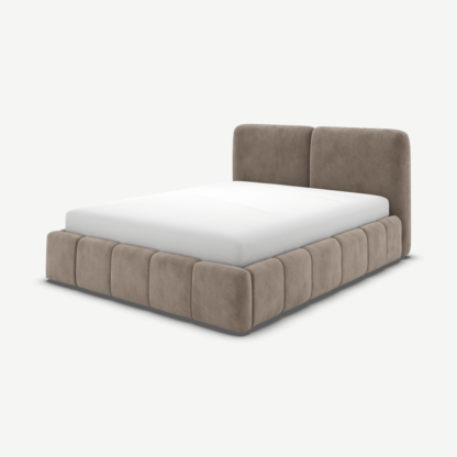 690b0cbdce536e83e963100b6e10cafd2e906dd99dfcfb33babf7c97b0f1683b.png An Image of Maxmo Super King Size Bed with Storage Drawers, Mole Grey Velvet