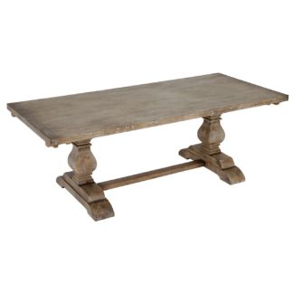 An Image of Natural Oak Extending Dining Table - Grey - W220/306 x D100 x H78cm - Barker & Stonehouse