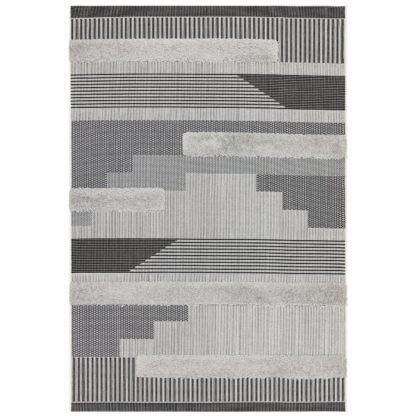 An Image of Asiatic Monty In and Outdoor Rug - 160x230cm - Black & Grey