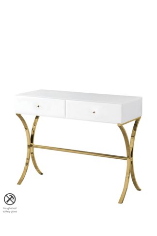 An Image of Aurelia White and Champagne Gold Dressing Console