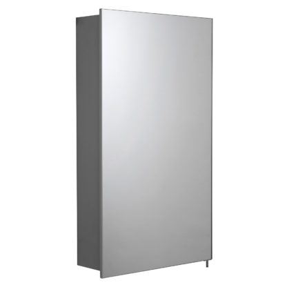 An Image of Croydex Maiford Single Door Illuminated Aluminium Bathroom Cabinet