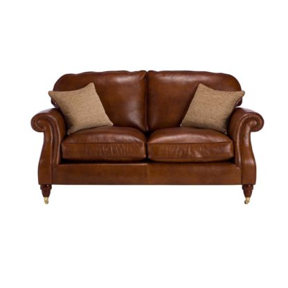 An Image of Parker Knoll Meredith Leather Large 2 Seater Sofa, London Saddle