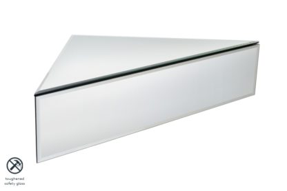 An Image of Inga Corner Mirrored Floating Bedside / Shelf / Storage System