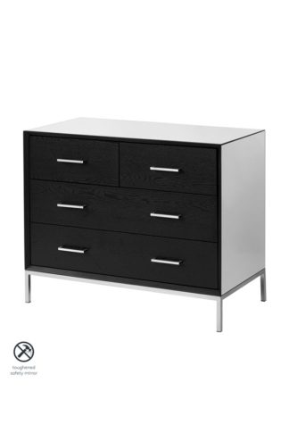 An Image of Trio Black Chest of Drawers