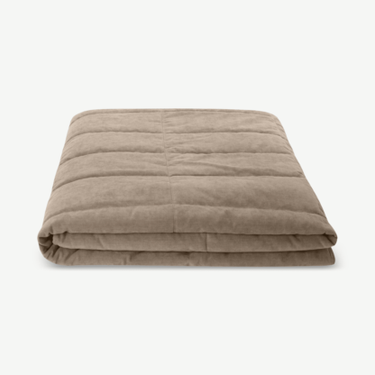 An Image of Jovian Quilted Bedspread, 225 x 220cm, Taupe