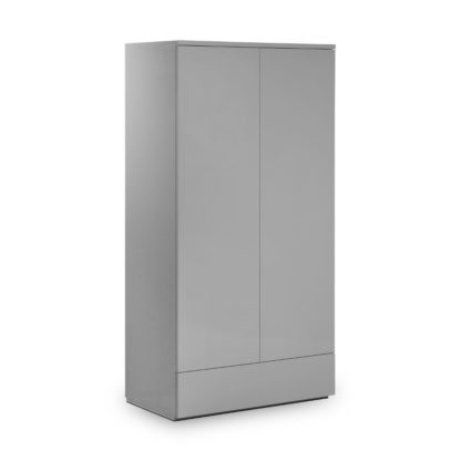 An Image of Monaco Grey Wooden High Gloss Combination Wardrobe