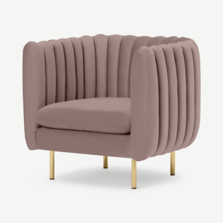 An Image of Helma Accent Armchair, Pearl Pink Velvet