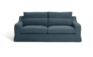 An Image of Habitat Odin 3 Seater Fabric Sofa - Indigo Blue