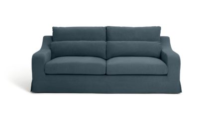 An Image of Habitat Odin 3 Seater Fabric Sofa - Indigo Blue