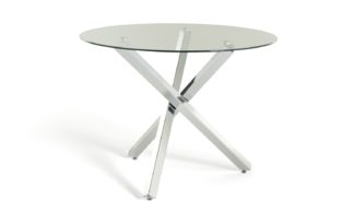 An Image of Argos Home Ava Glass 4 Seater Round Dining Table