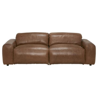 An Image of Timothy Oulton Pudgie Motion 3 Seater Sofa, Burnished Nutmeg