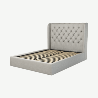 An Image of Romare King Size Ottoman Storage Bed, Ghost Grey Cotton