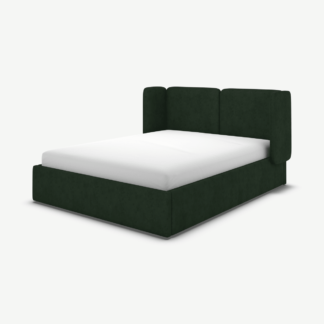 An Image of Ricola King Size Ottoman Storage Bed, Bottle Green Velvet