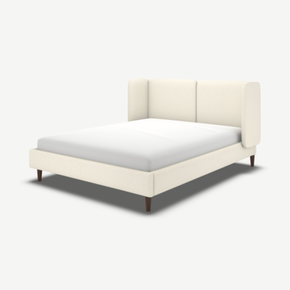 7406f934899b992416694ff481869e8edb4e839cf7ce7660b7f85c3049e74ff1-1.png An Image of Ricola King Size Bed, Ivory White Boucle with Walnut Stain Oak Legs