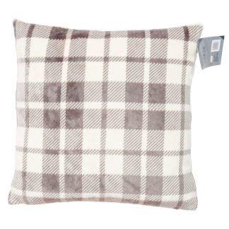 An Image of Grey Check Cushion - 45x45cm