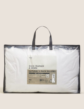 An Image of M&S 2 Pack Duck Feather & Down Medium Pillows